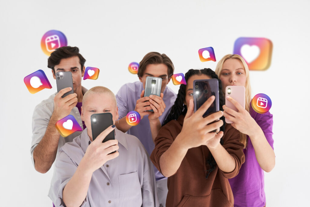 people with phones