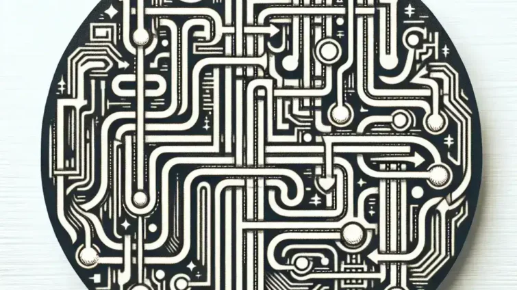 Circular design featuring intricate circuit patterns with the words 'Memory' and 'Remapping'.