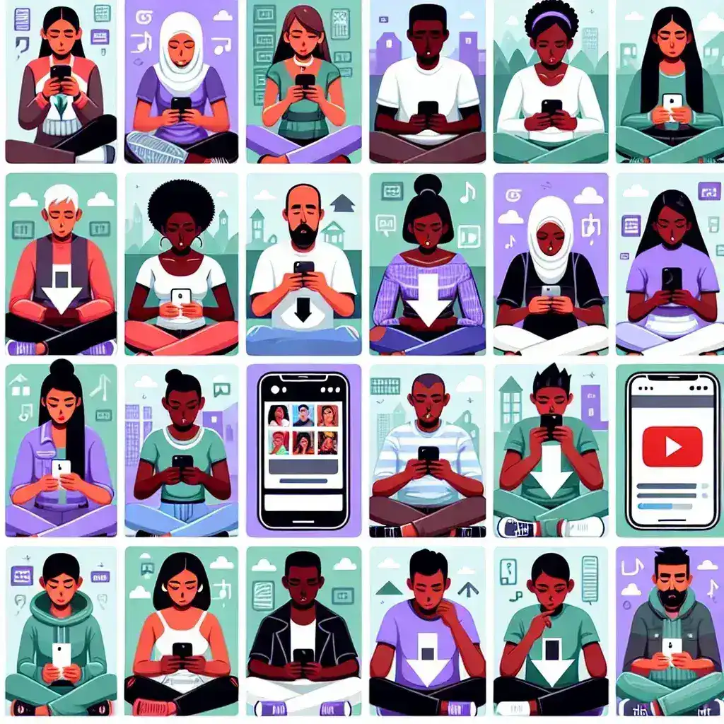 "User downloading a TikTok video using a popular TikTok video downloader tool on a smartphone, illustrating the ease of saving TikTok content."