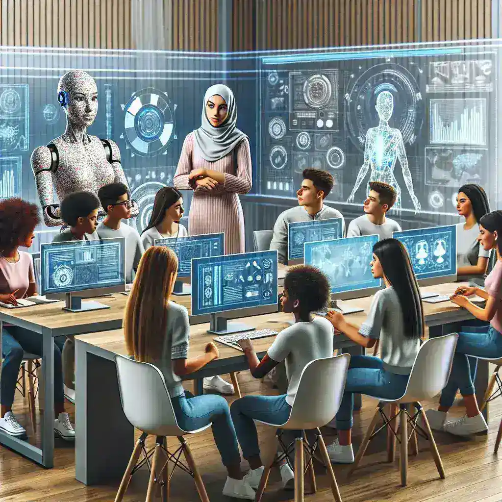 "Students using Zoom for Education's new Live AI Study Rooms feature on laptops, showcasing interactive learning and collaboration in an online environment."